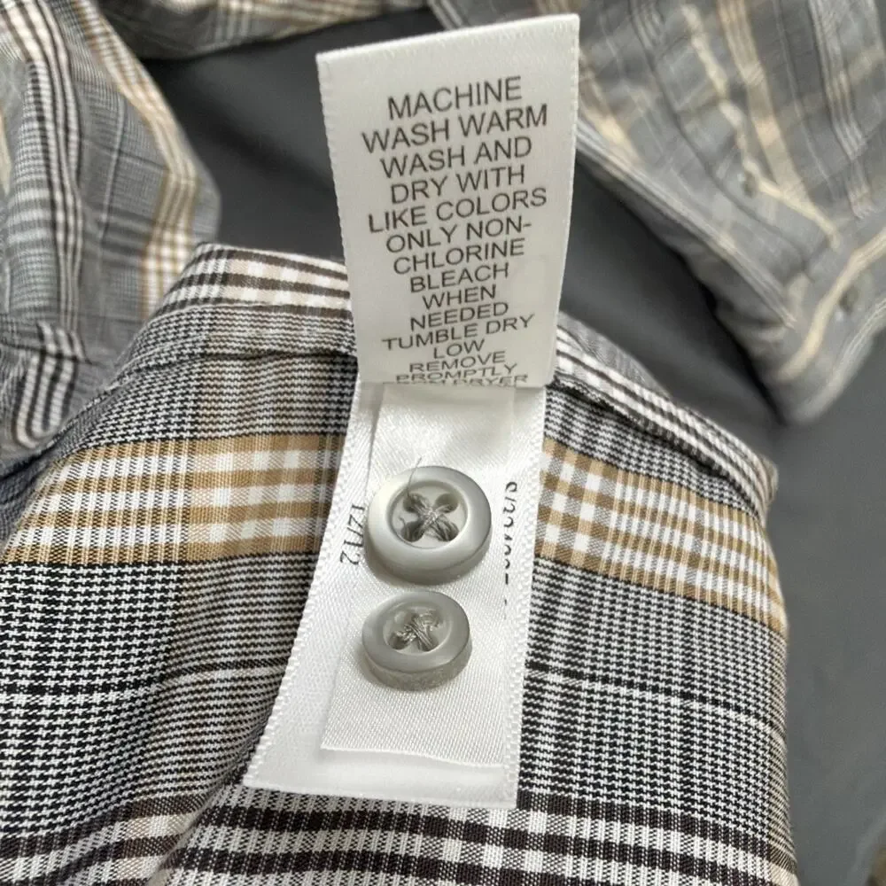 Banana Republic Slim Fit Mens XXL Gingham Button Down Shirt Long Sleeve